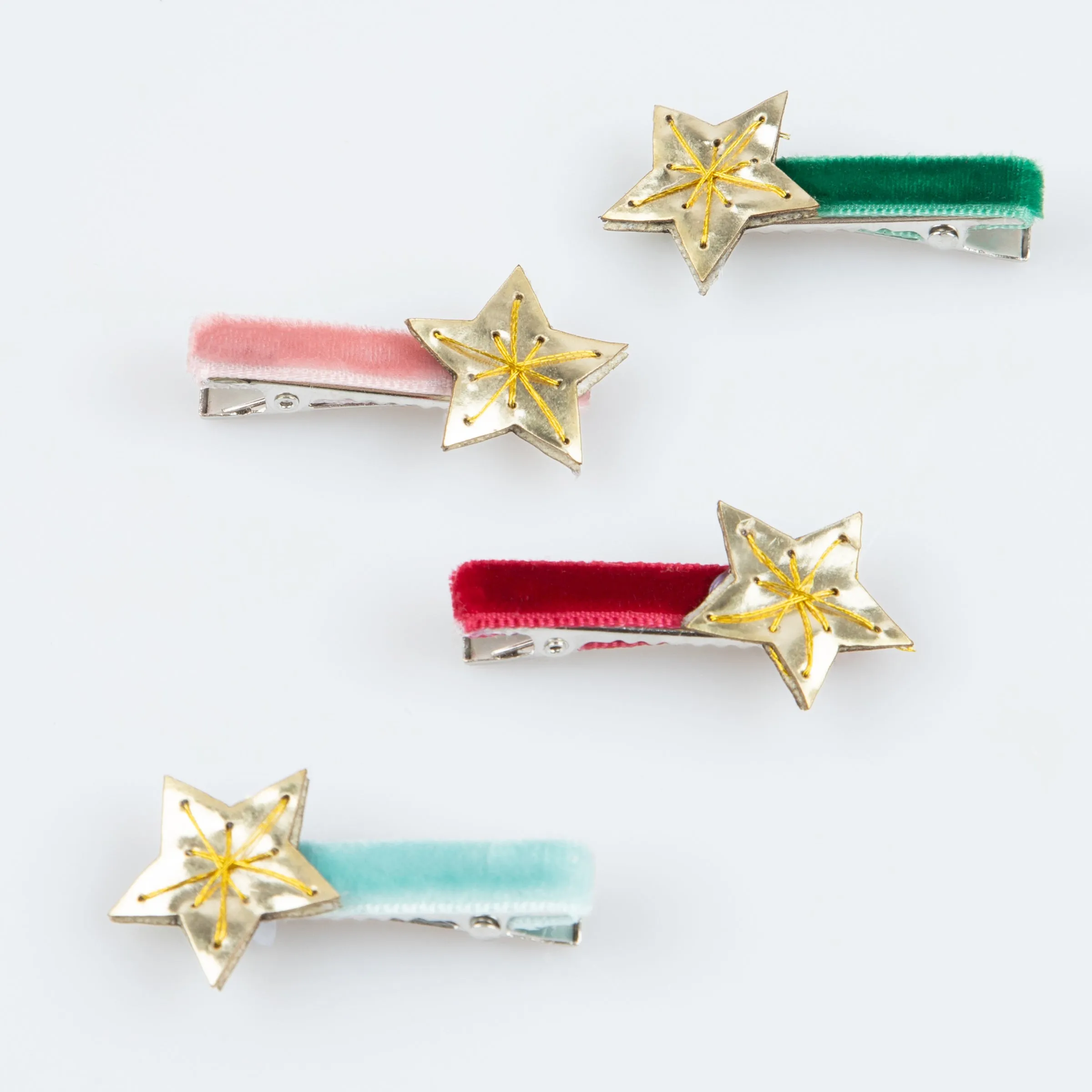 Gold Star Hair Clips (x 8)