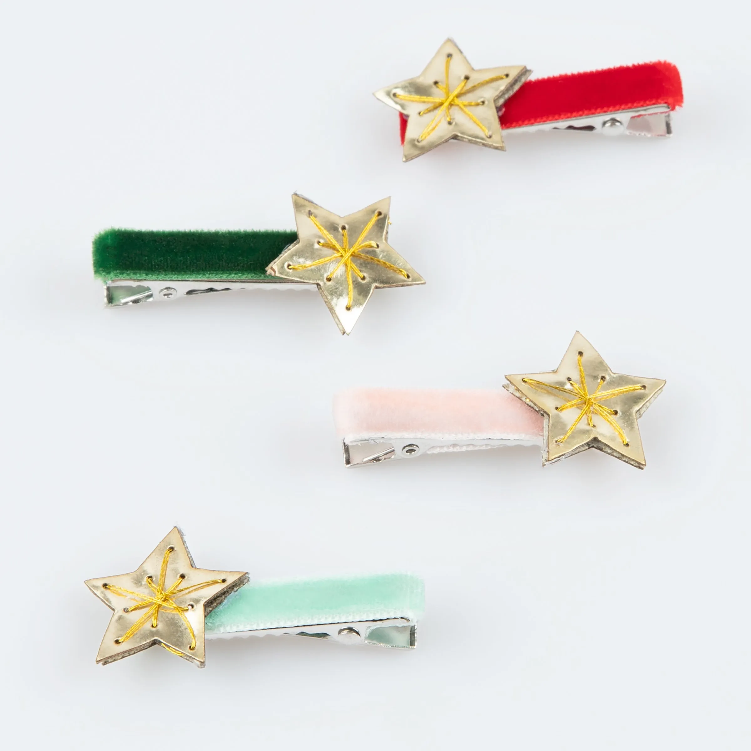 Gold Star Hair Clips (x 8)