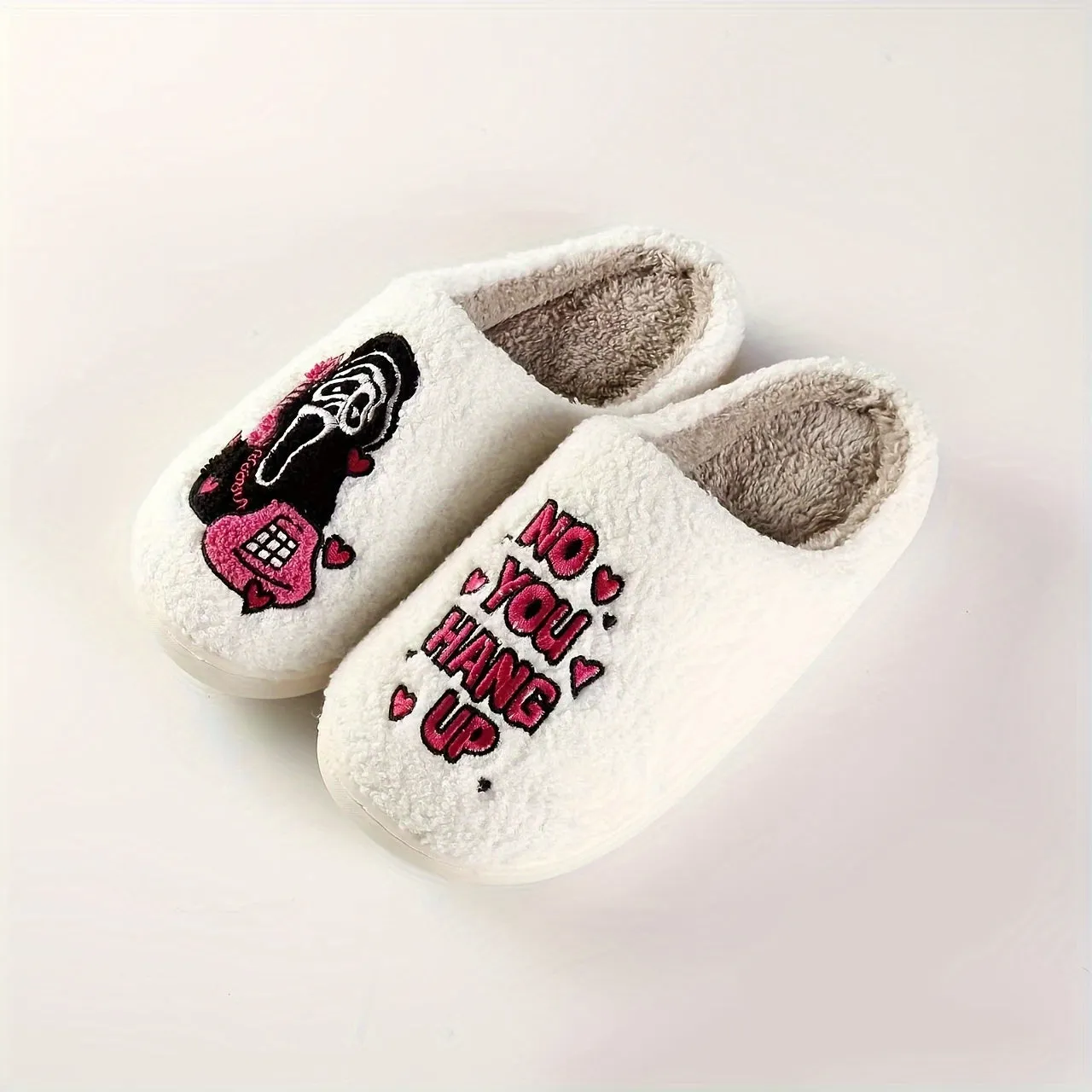 Halloween Cartoon Pattern Home Slippers, Soft Sole Bedroom Plush Lined Cozy Shoes, Non-slip Floor Mute Slippers, Winter & Autumn