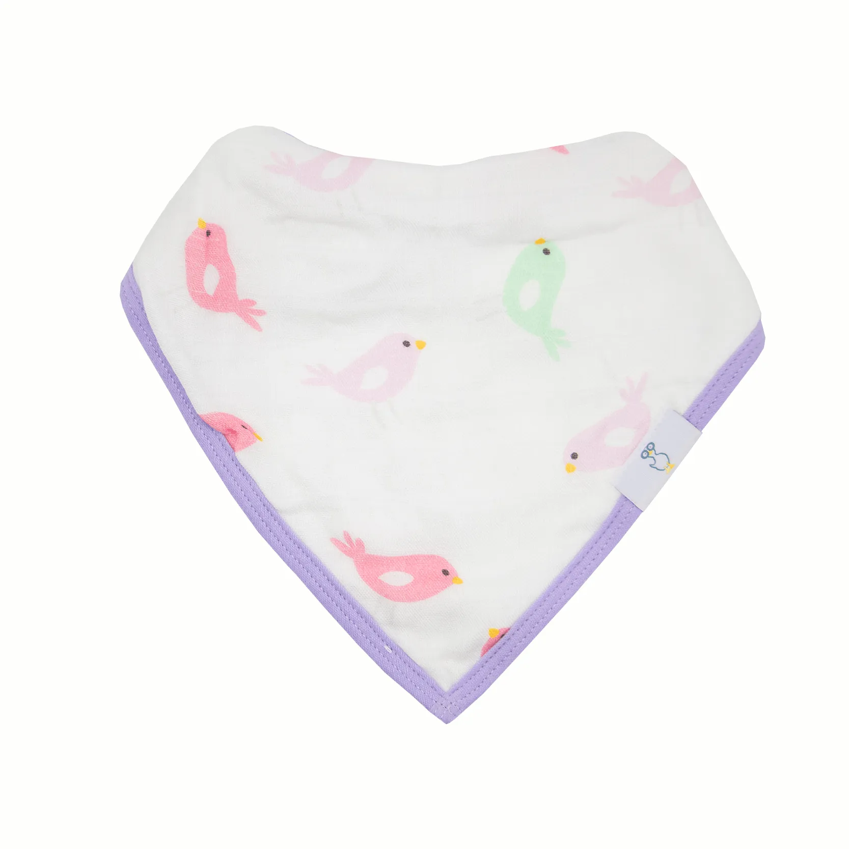 Hearts And Birds 2 Pack Muslin & Terry Cloth Bib Set