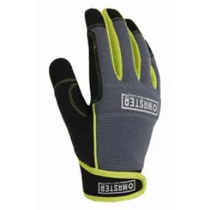 High-Performance Work Gloves, Synthetic Leather, Spandex Shell, Men's Large