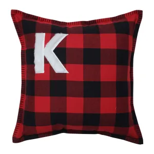 Indoor Christmas Buffalo Plaid K 16.5-inch Throw Pillow