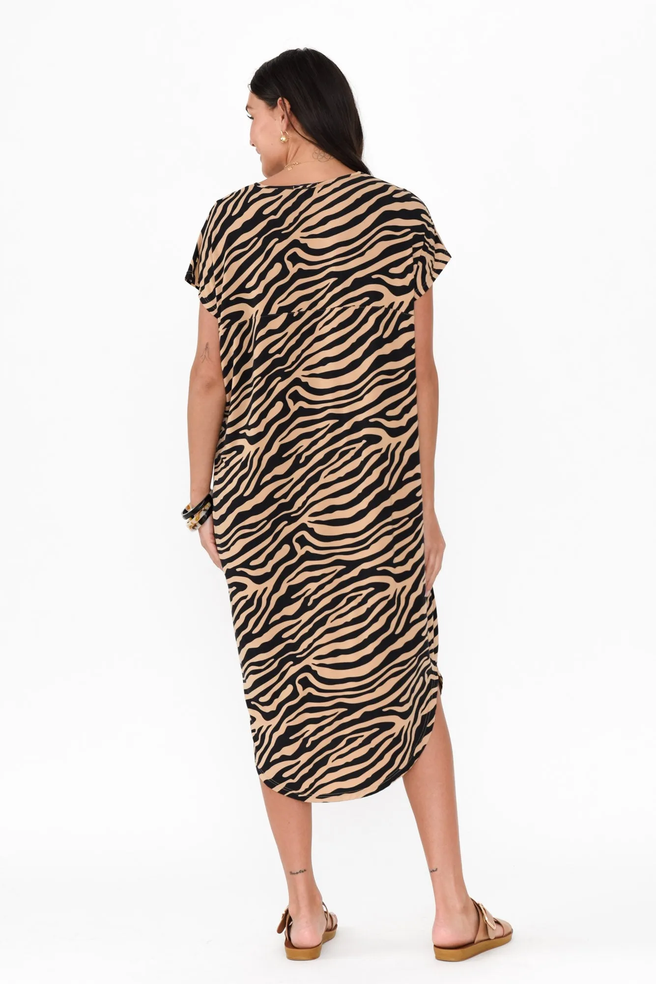 Ivy Tan Zebra Micro Modal Midi Dress