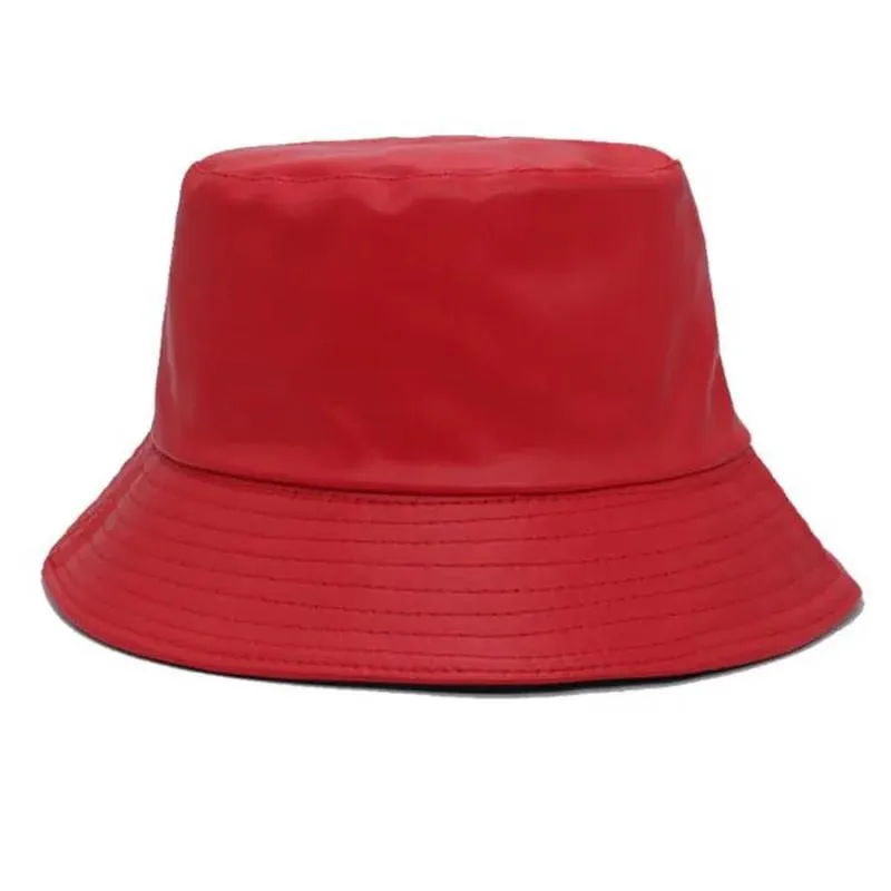 Leather Bucket Hat with Faux Leather