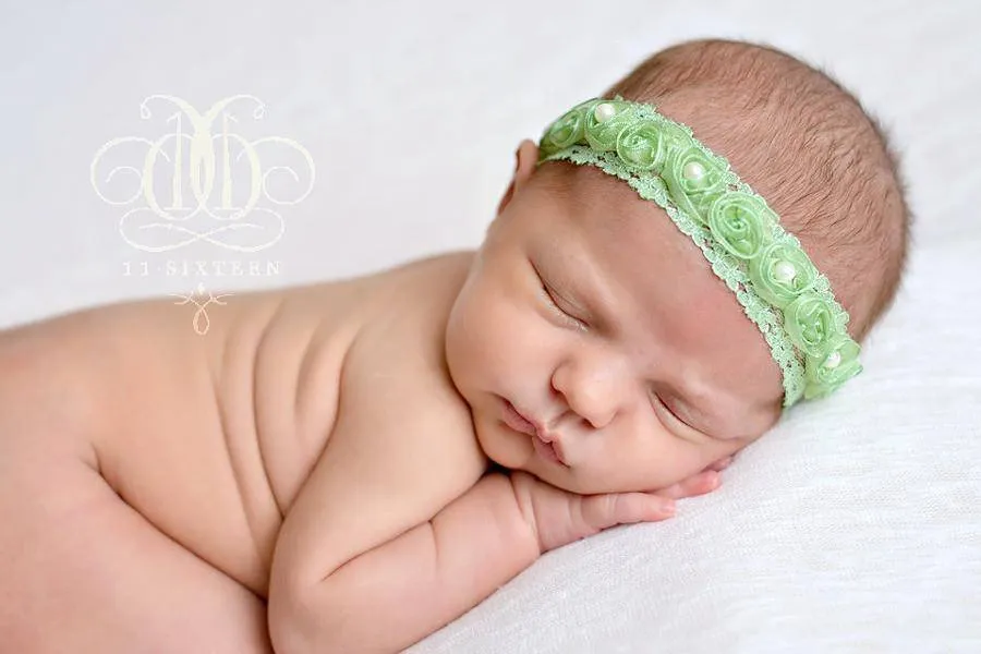 Mint Green Pearl Fairy Halo Flower Headband