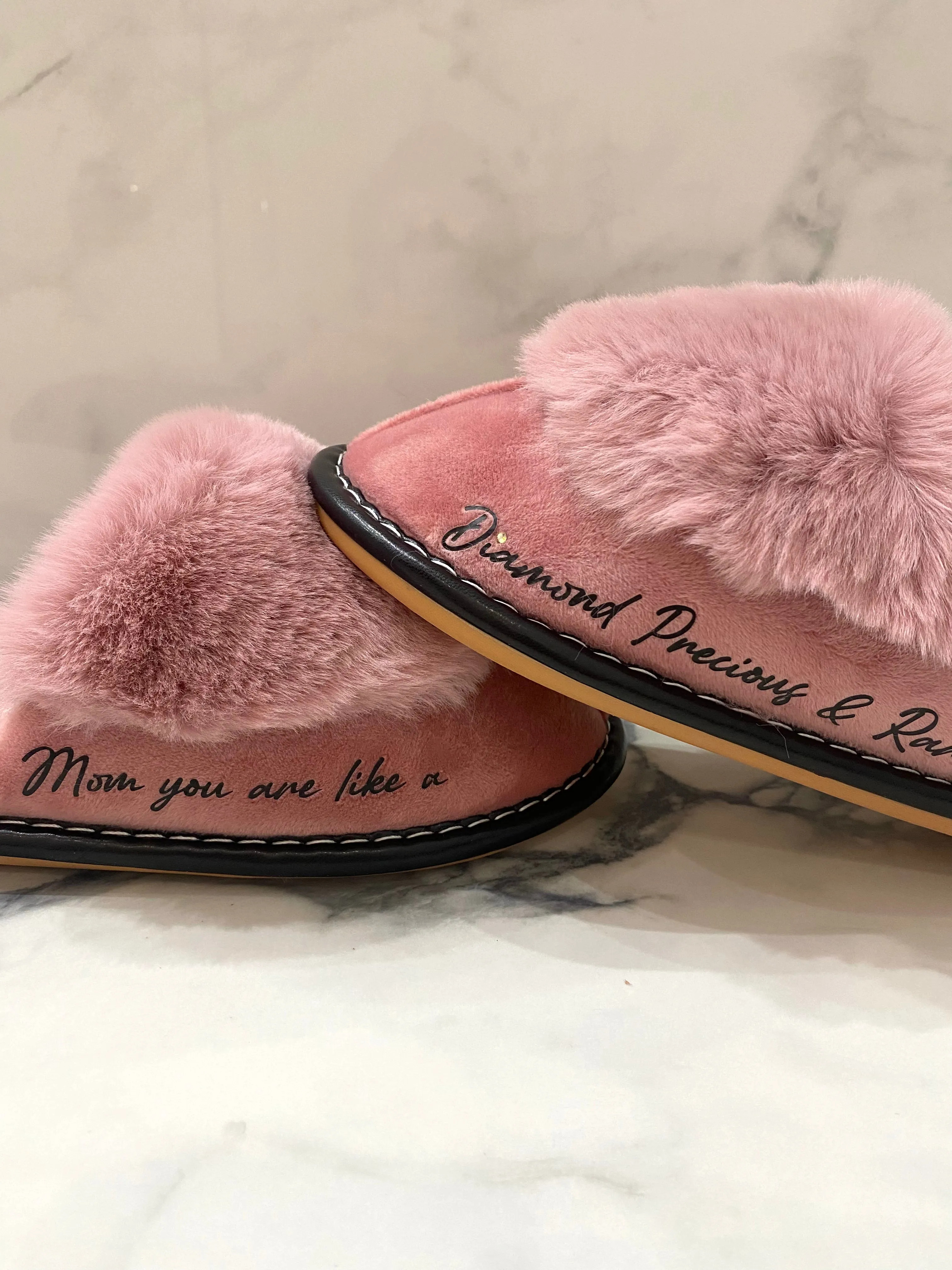 Mother's Day Personalized Slip-on Slippers - Mom you are like a Diamond.