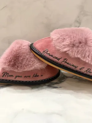 Mother's Day Personalized Slip-on Slippers - Mom you are like a Diamond.