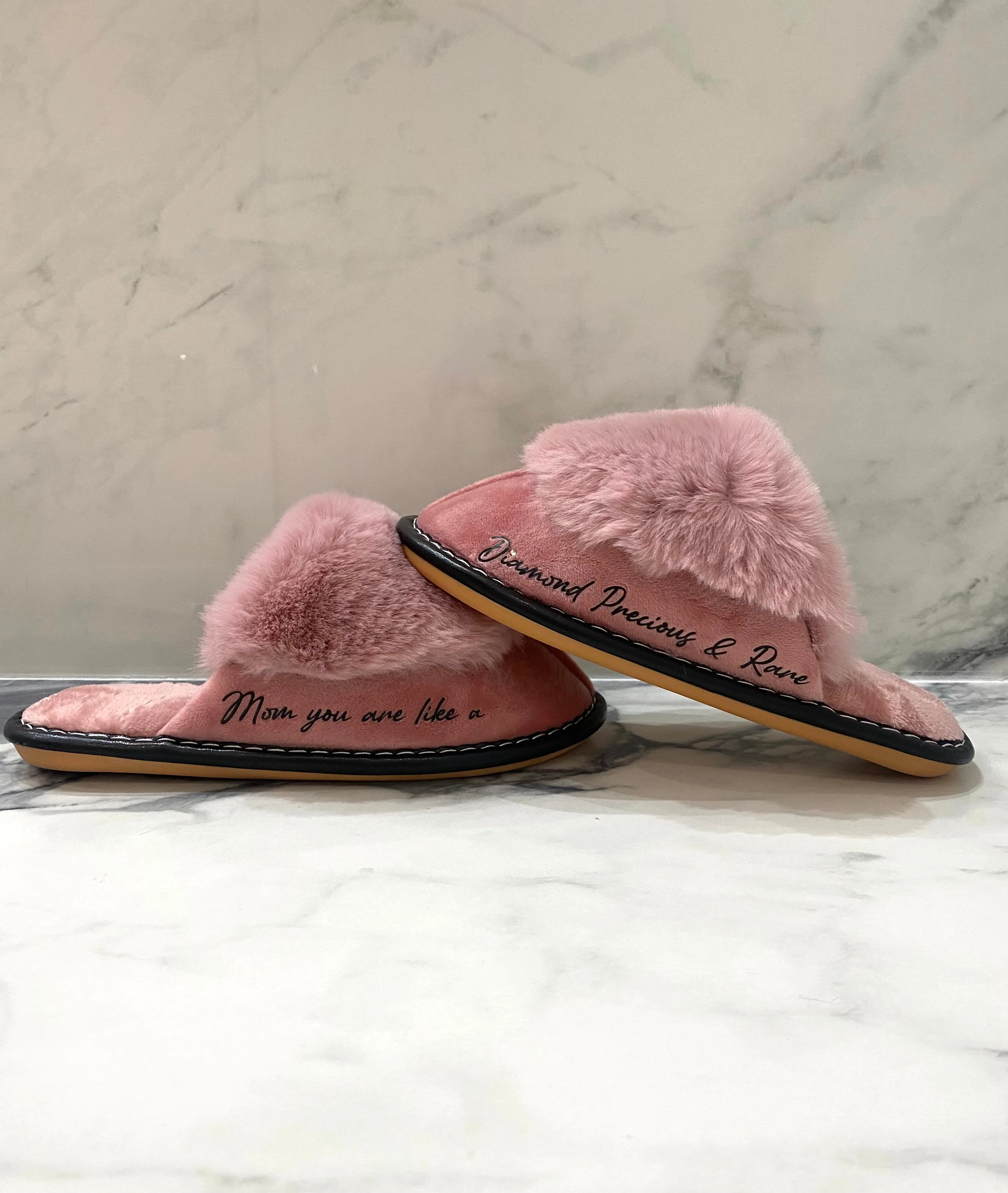 Mother's Day Personalized Slip-on Slippers - Mom you are like a Diamond.