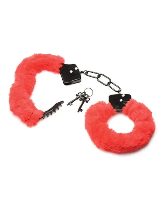 MS ''Cuffed In Fur'' Furry Handcuffs -Red