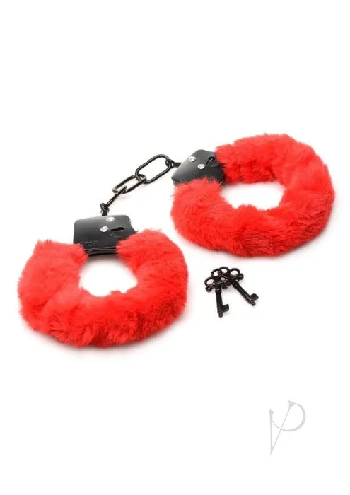 MS ''Cuffed In Fur'' Furry Handcuffs -Red