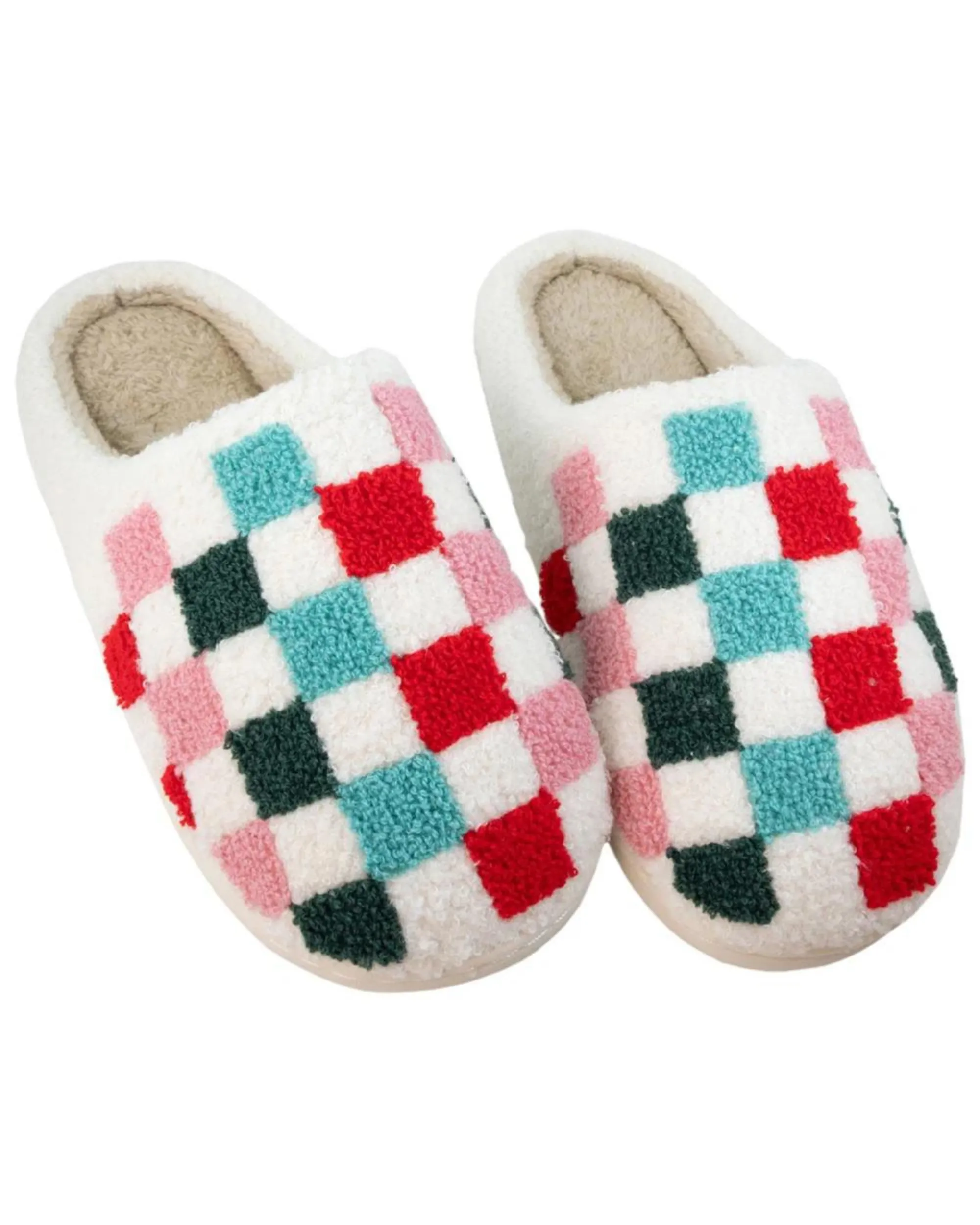 Multicolor Check Slippers