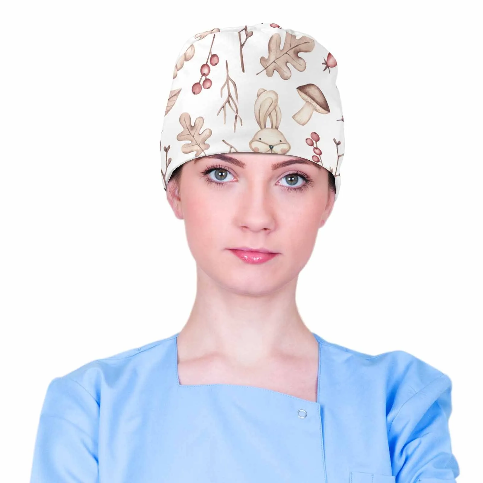 Nurse Scrub Cap Autumn Rabbits  Scrub Cap