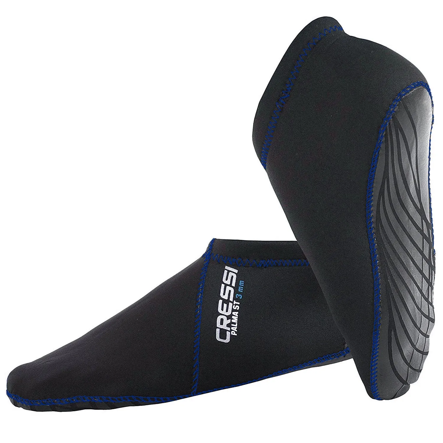 Open Box Cressi Palma ST 3mm Short Socks-Black / Blue-XLGXXLG