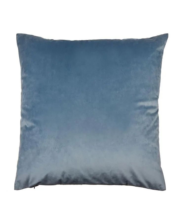 Parterre Printed Velvet Dark Seaspray Cushion