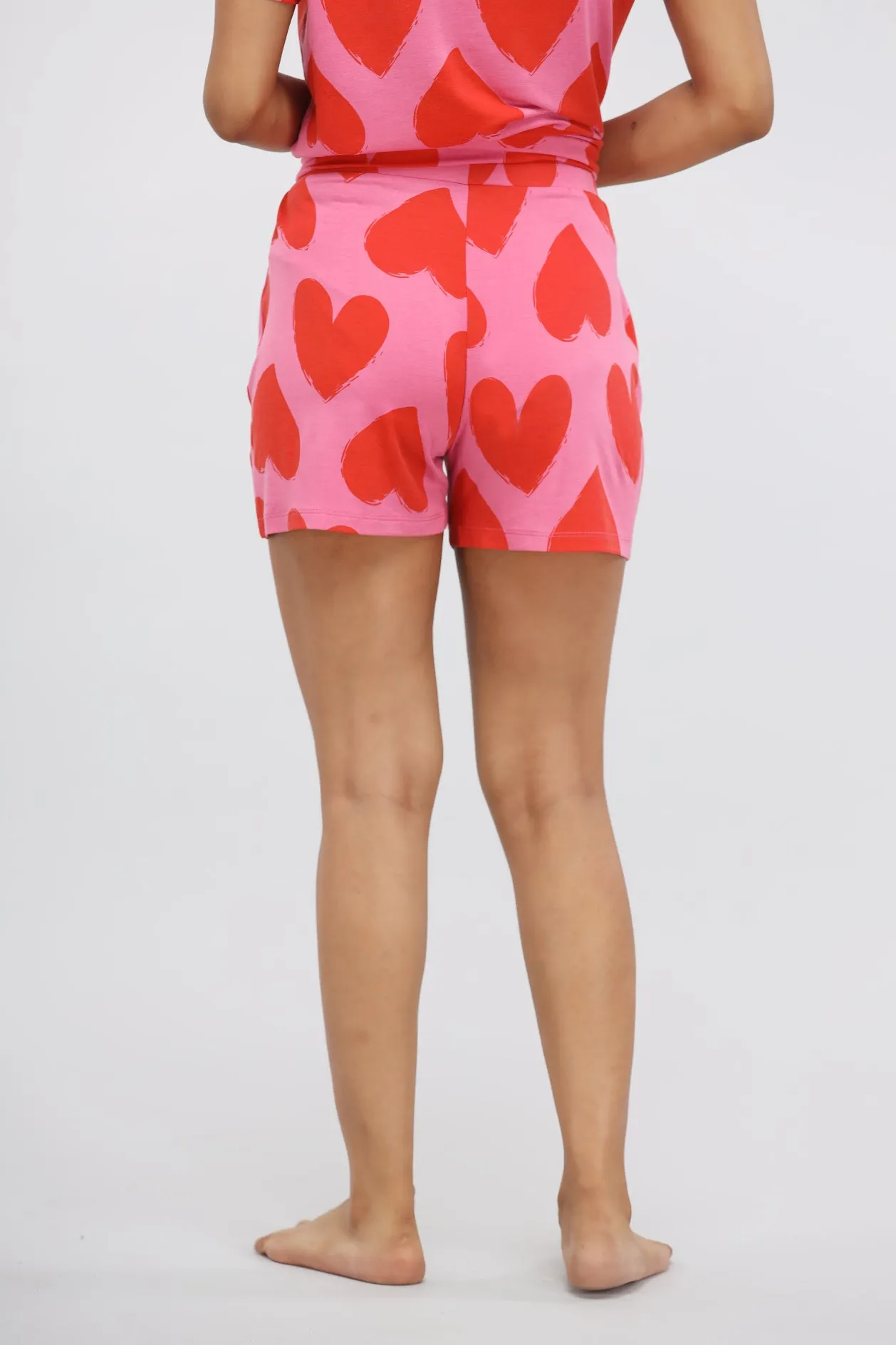 Pink Heart Modal Shorts