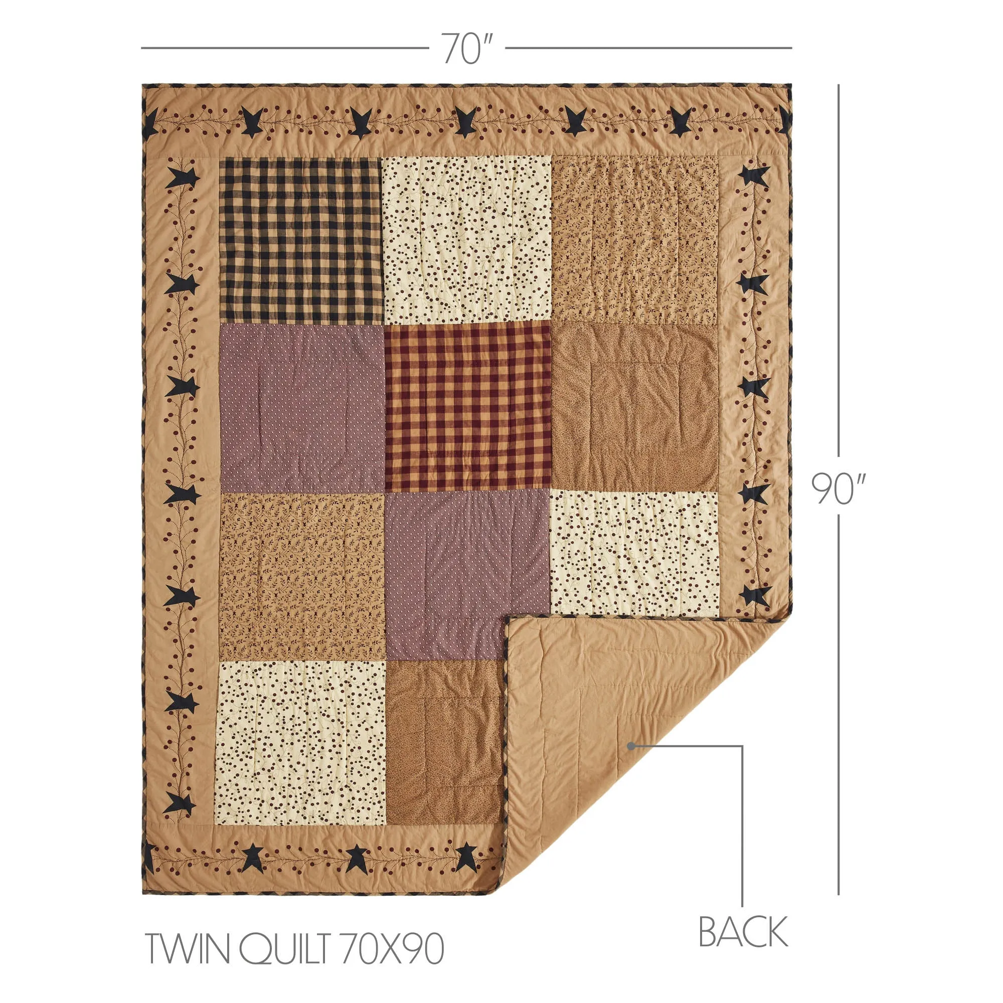 Pip Vinestar Twin Quilt 70Wx90L