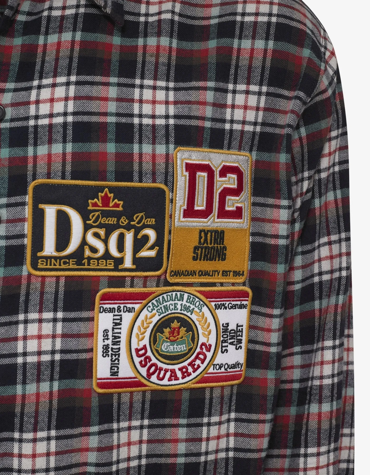 Plaid Shirt with Badges