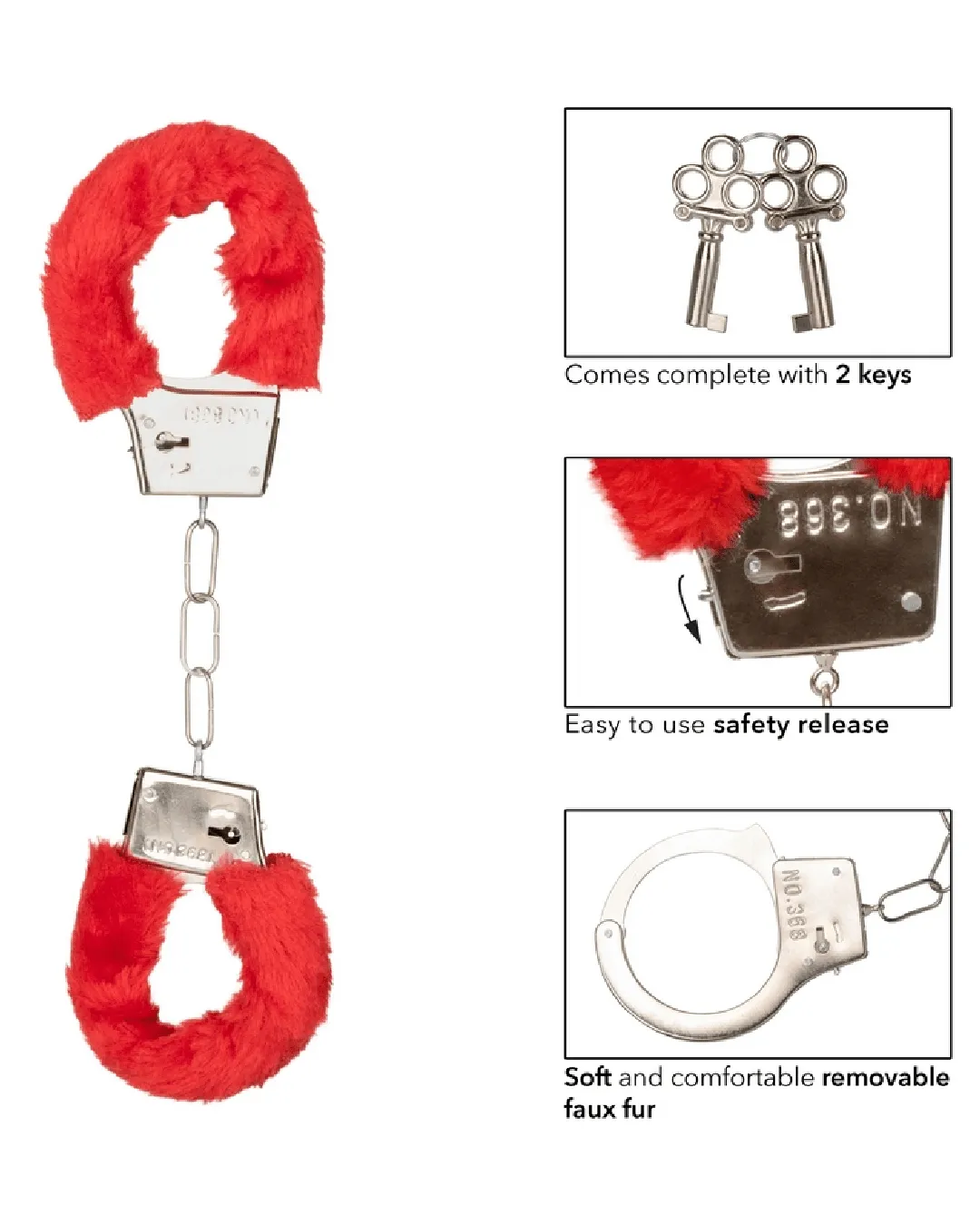 Playful Furry Cuffs - Red