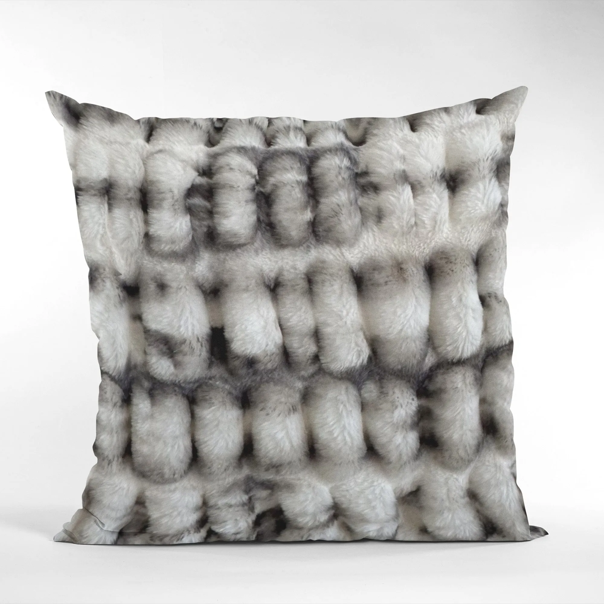 Plutus Off White Sherpa Animal Faux Fur Luxury Throw Pillow