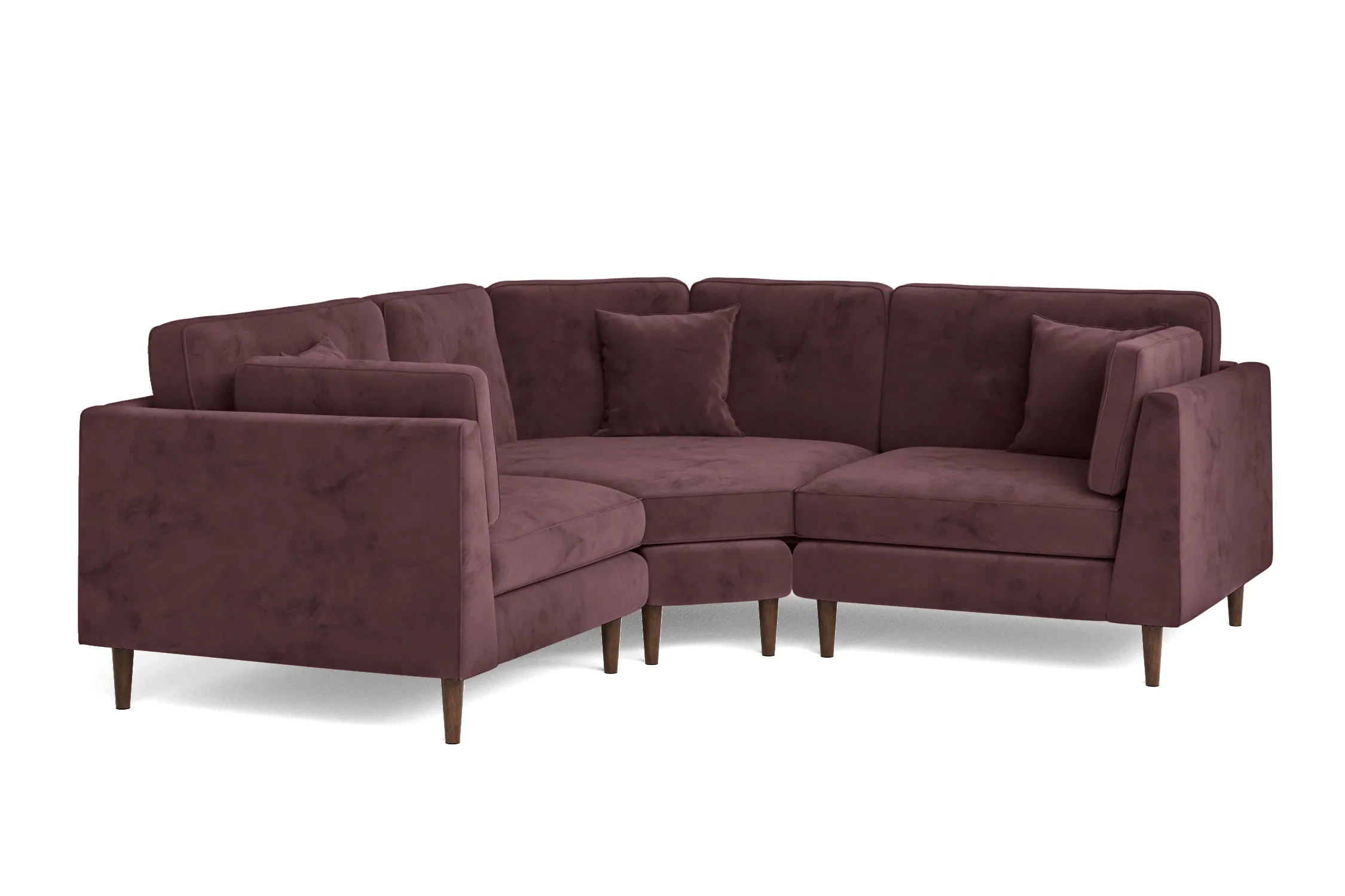 Ragusa 3 Seater Corner Sofa Grape Velvet