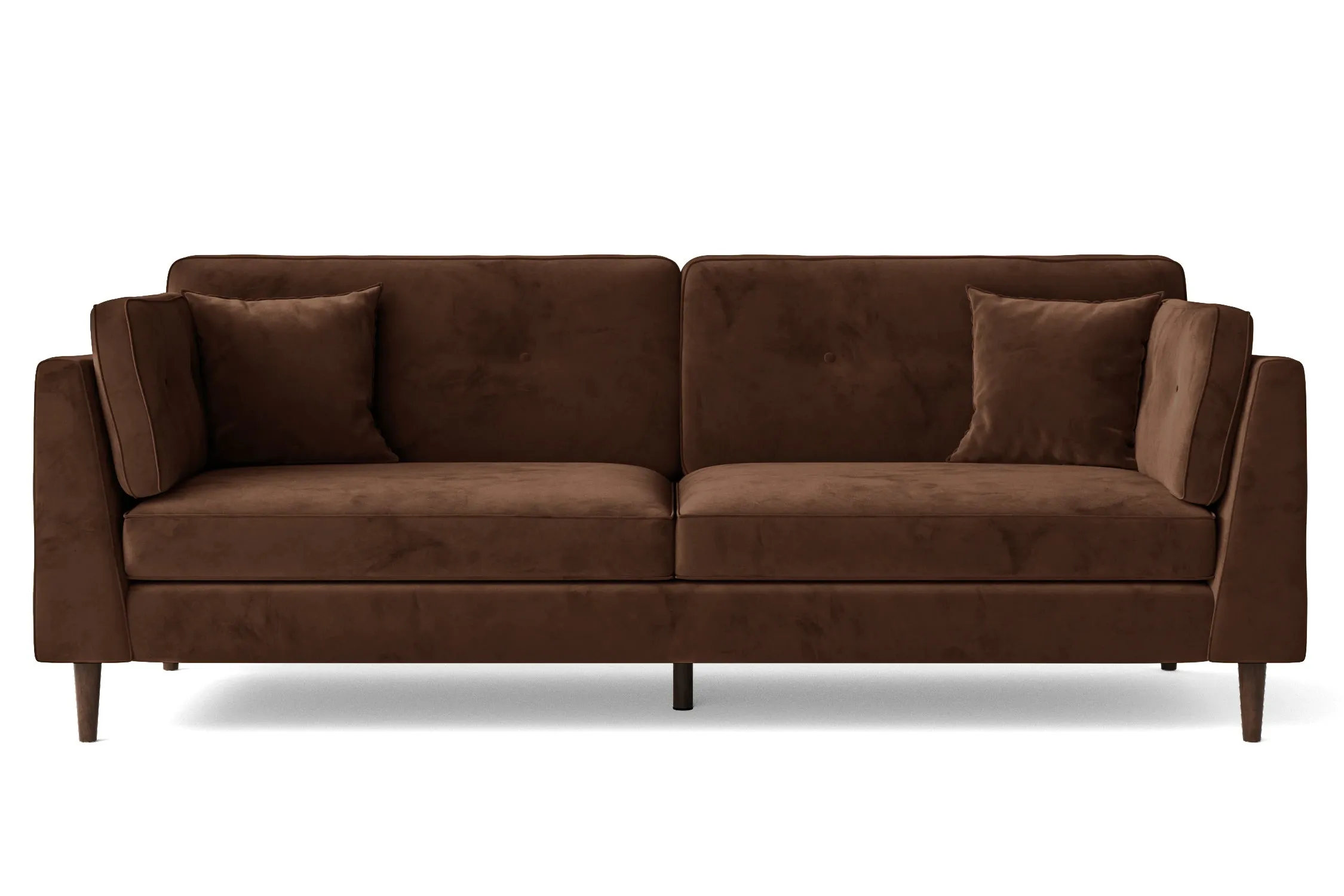 Ragusa 4 Seater Sofa Coffee Brown Velvet