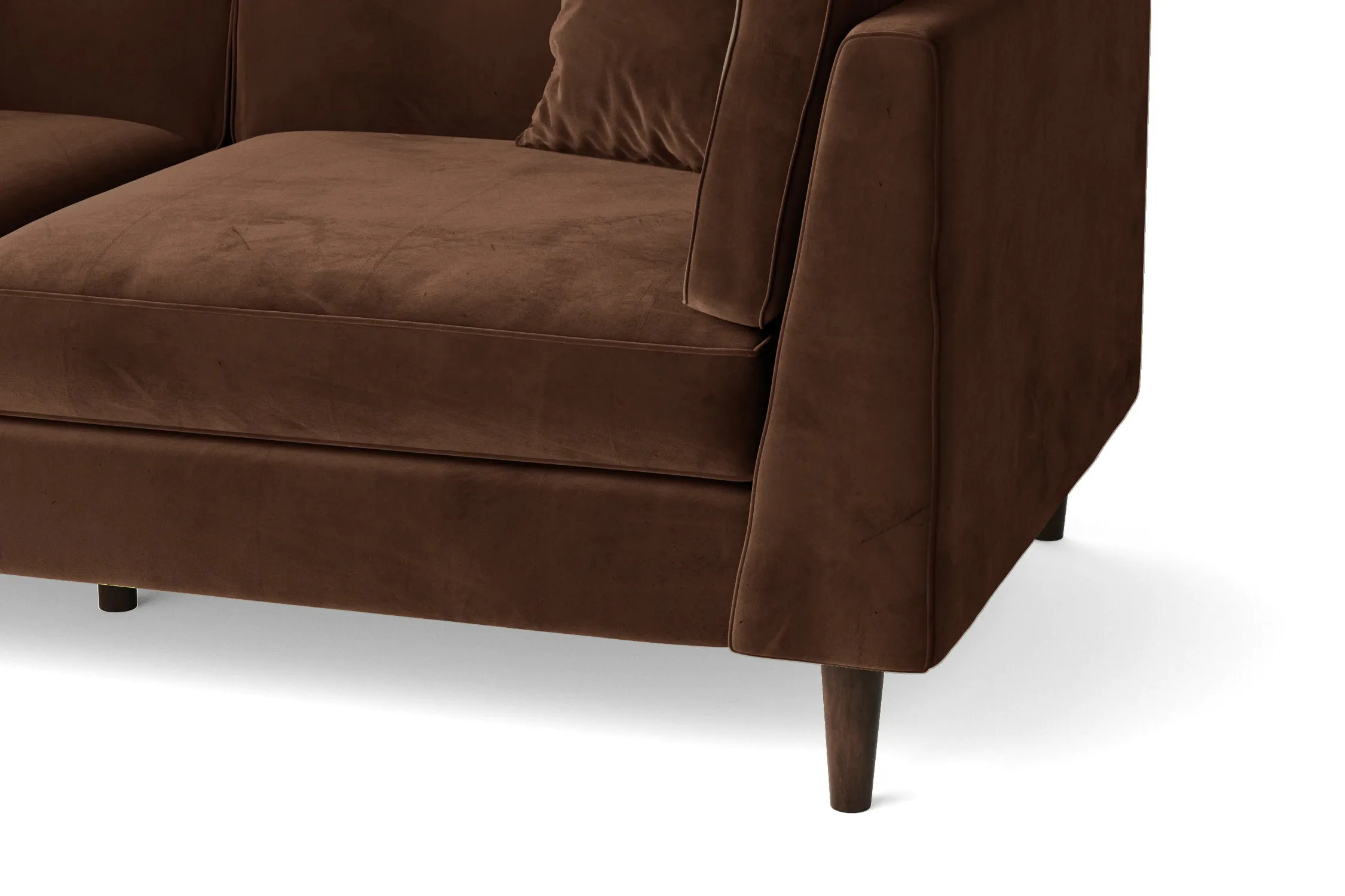 Ragusa 4 Seater Sofa Coffee Brown Velvet