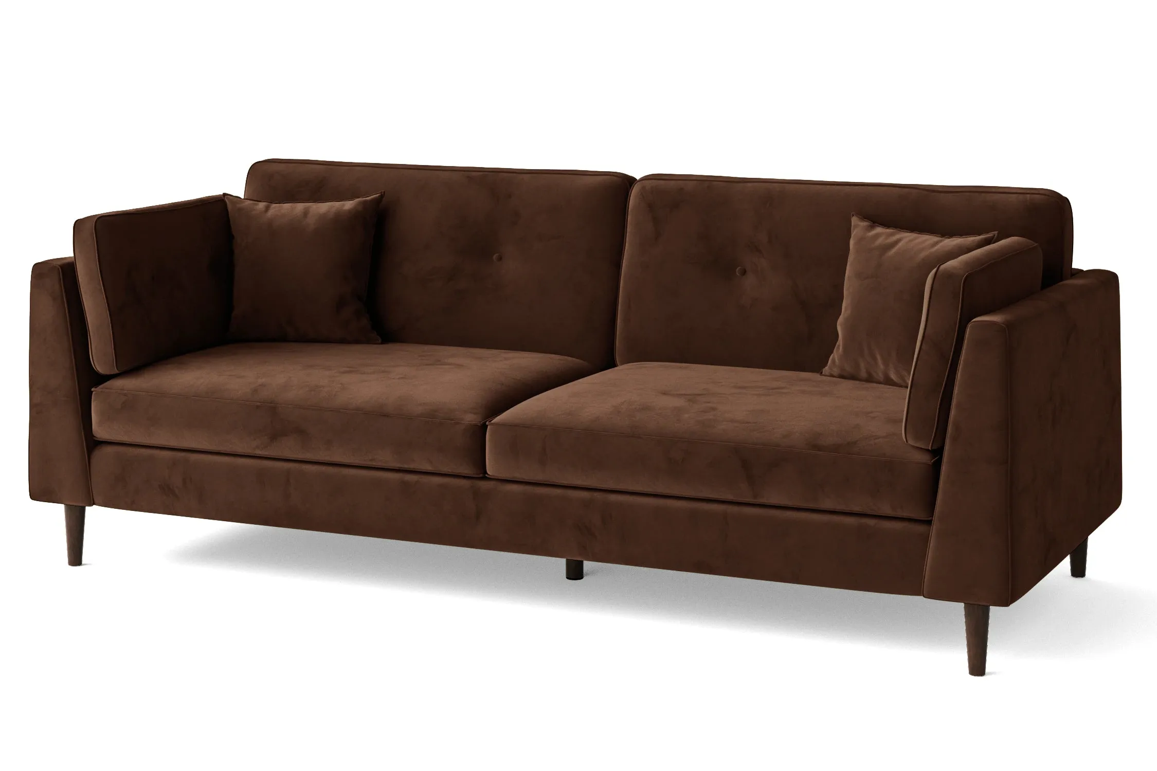 Ragusa 4 Seater Sofa Coffee Brown Velvet