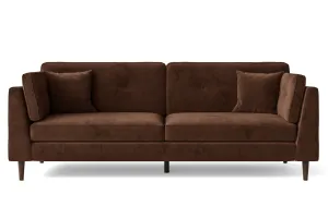 Ragusa 4 Seater Sofa Coffee Brown Velvet