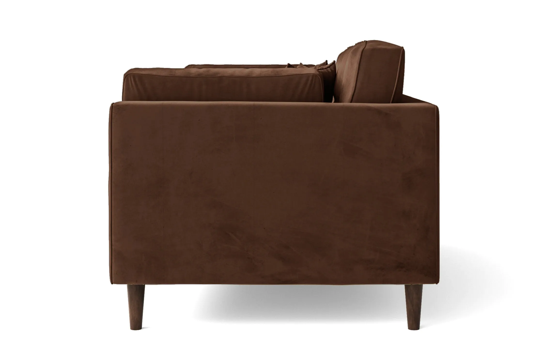 Ragusa 4 Seater Sofa Coffee Brown Velvet