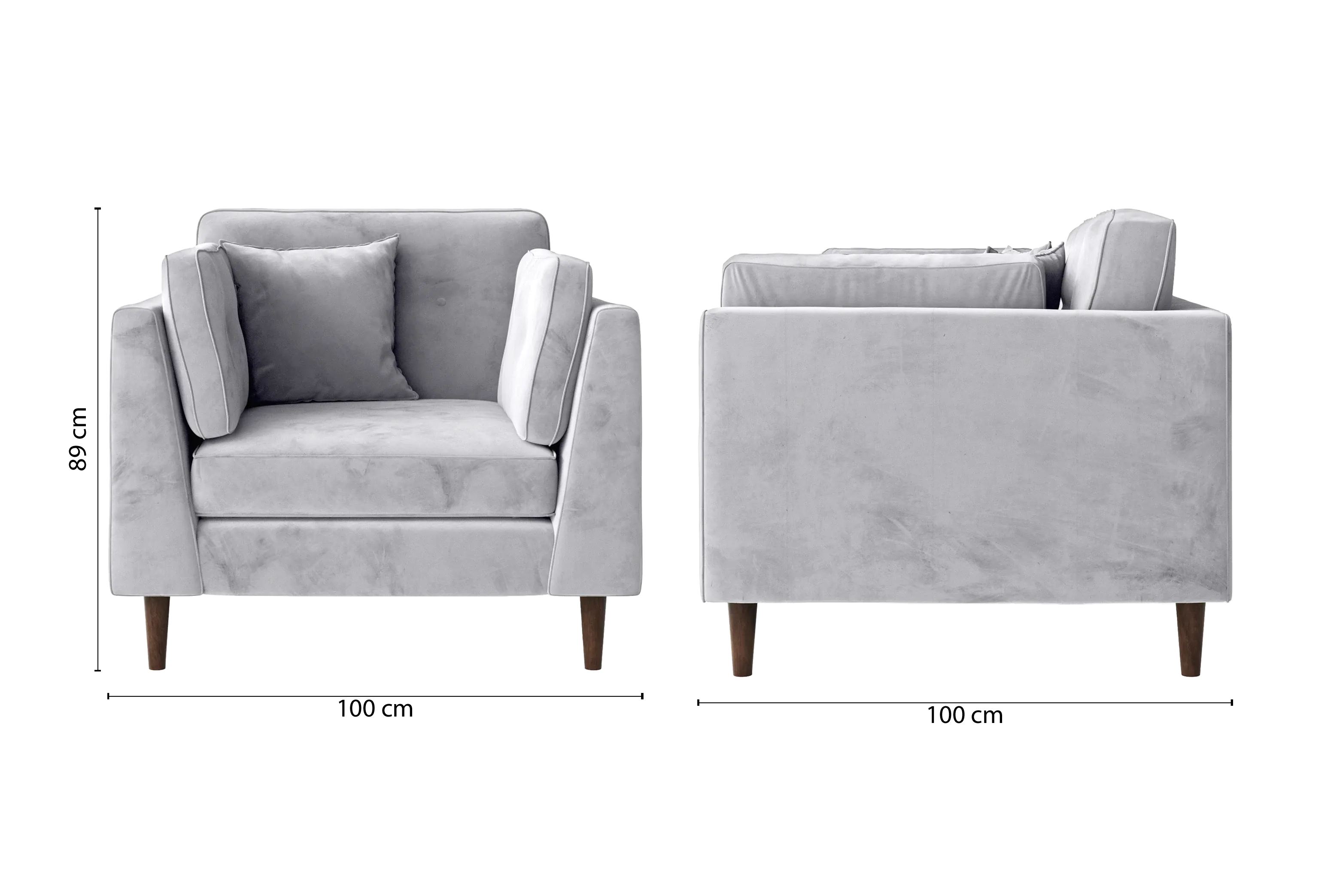 Ragusa Armchair Silver Velvet