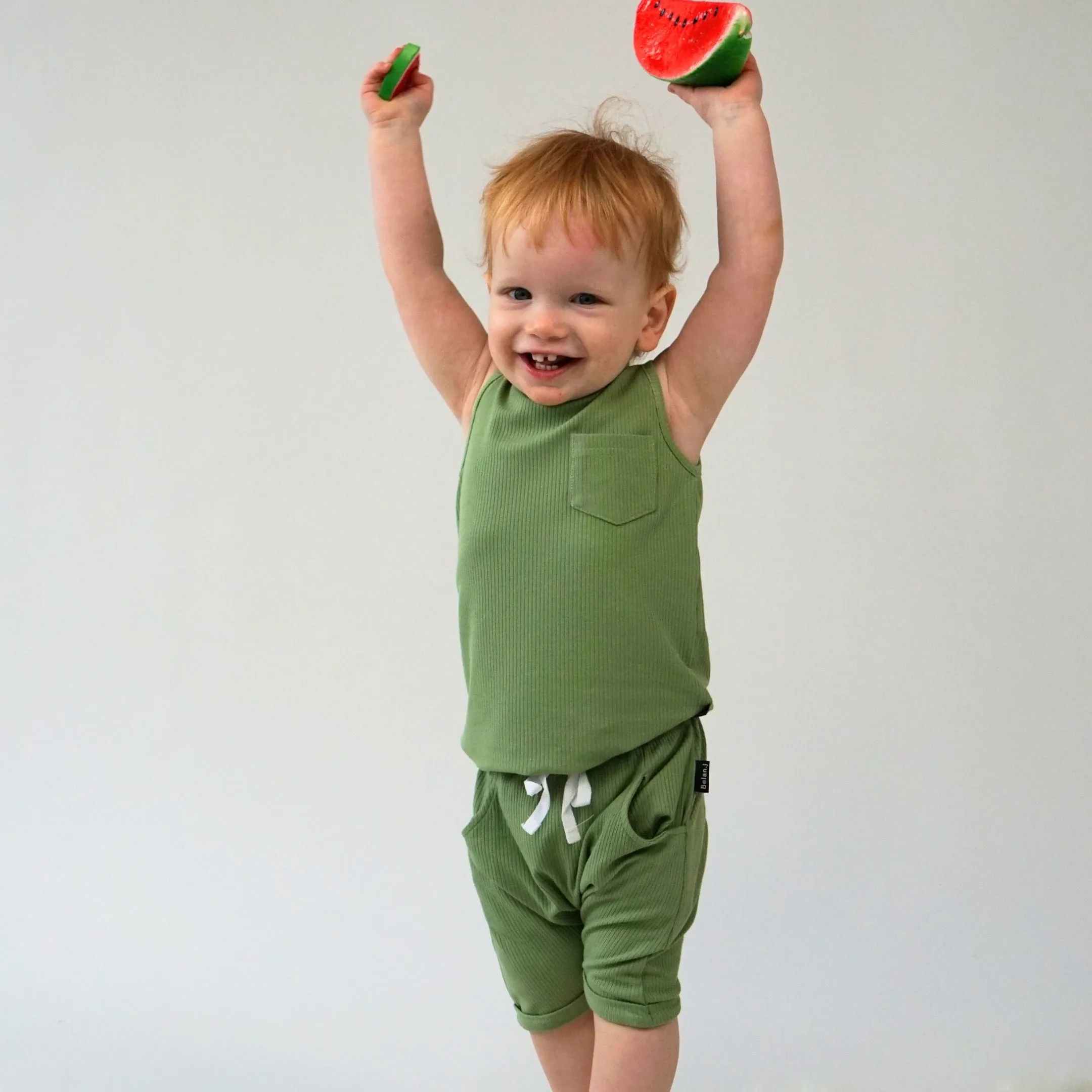 Ribbed Bamboo Pocket Tank Top - Clover