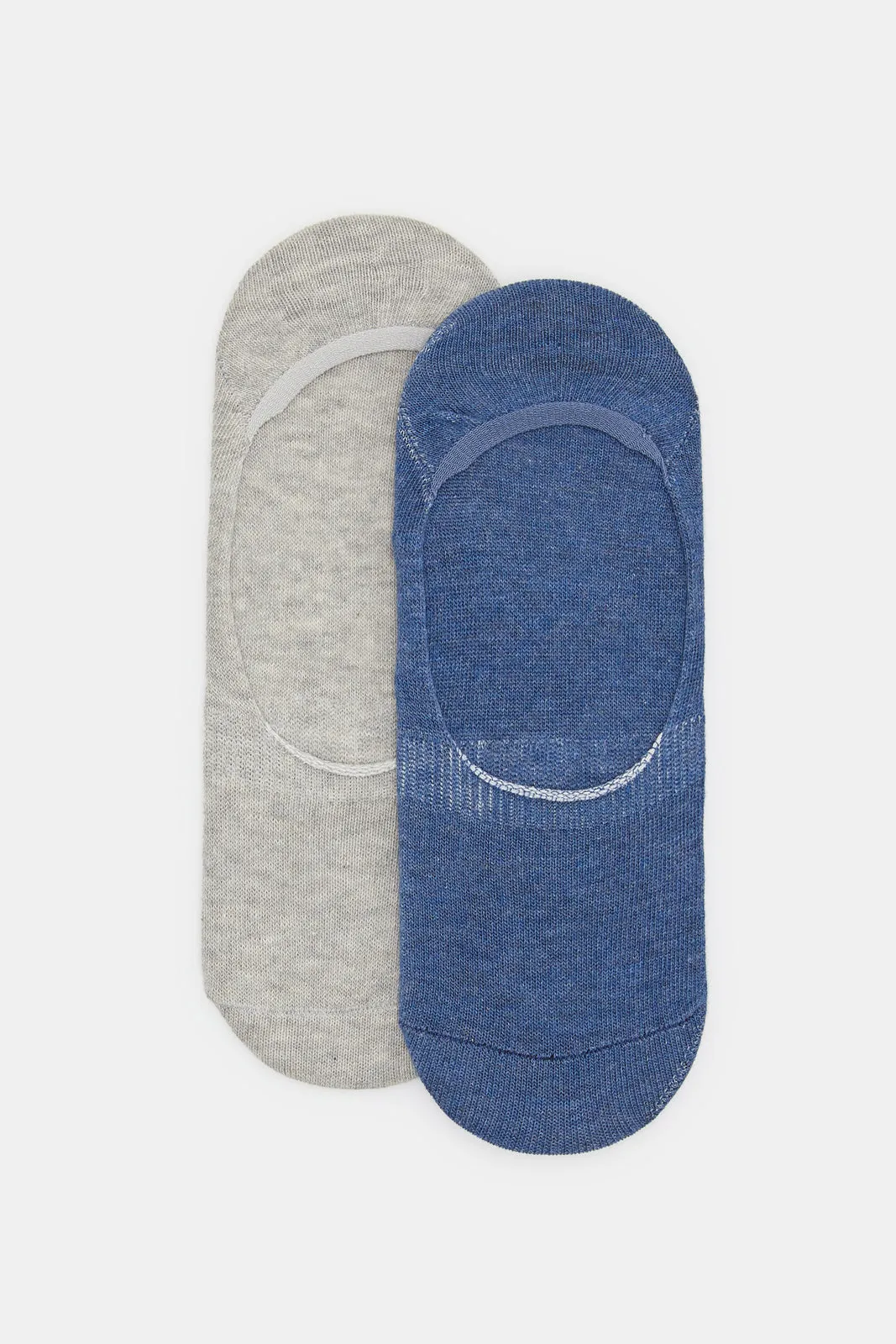 Senior Boys Blue And Grey Invisible Socks (2 Pairs)