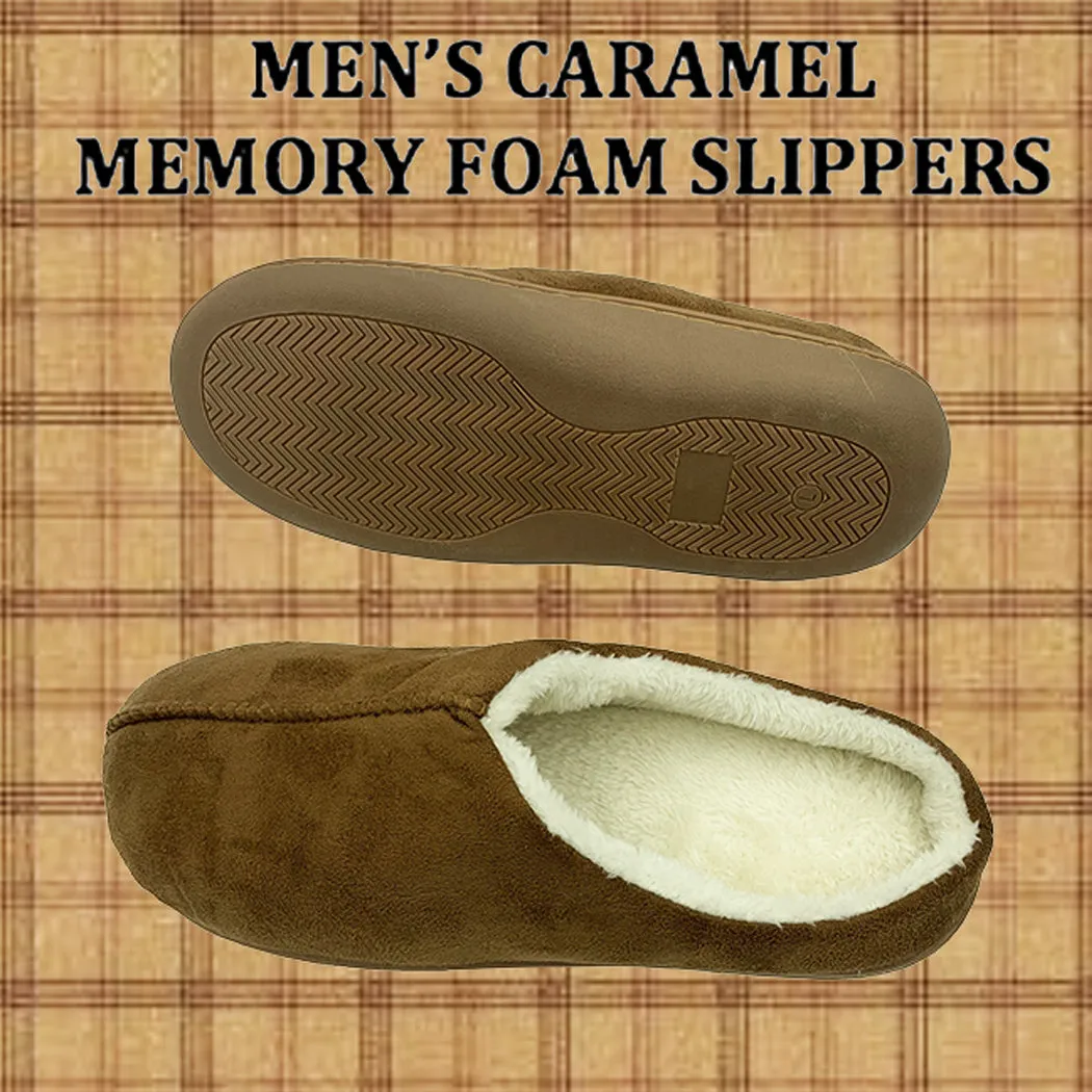 Serenis Men's Memory Foam Slippers, Brown- Small (6-7)