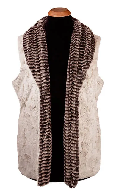 Shawl Collar Vest - Luxury Faux Fur in 8mm