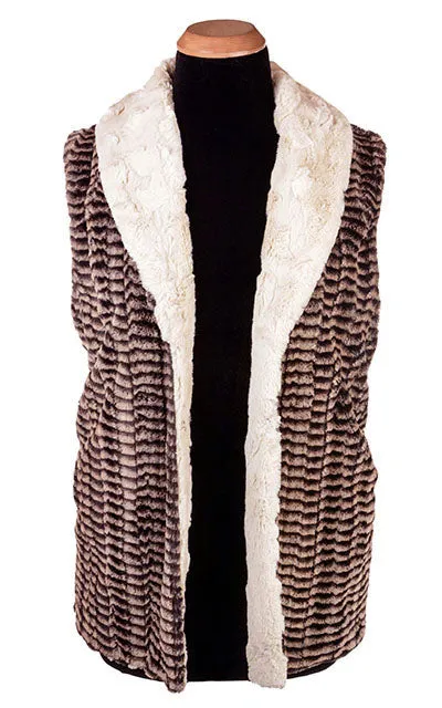 Shawl Collar Vest - Luxury Faux Fur in 8mm