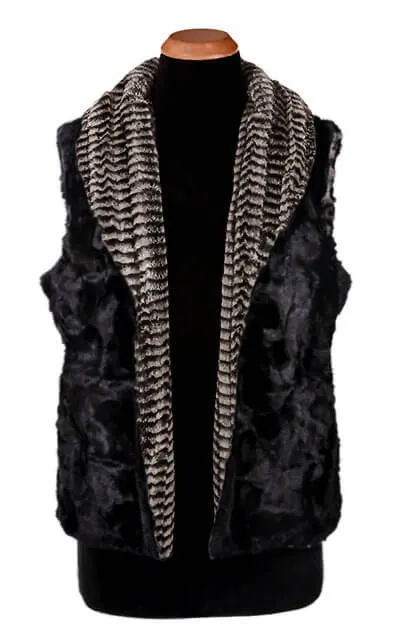 Shawl Collar Vest - Luxury Faux Fur in 8mm