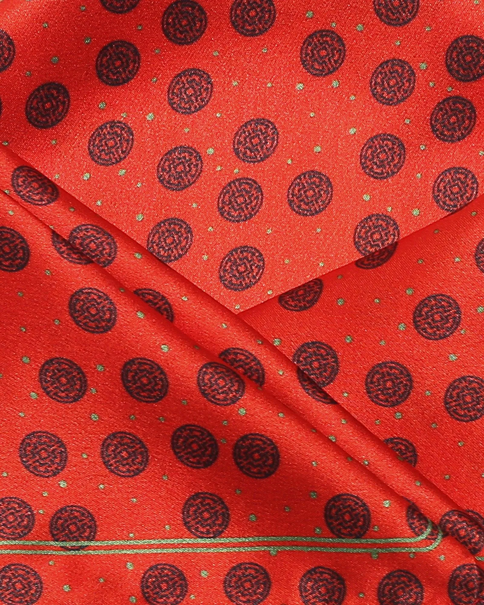 Silk Arora Red Printed Pocket Square - Sergio