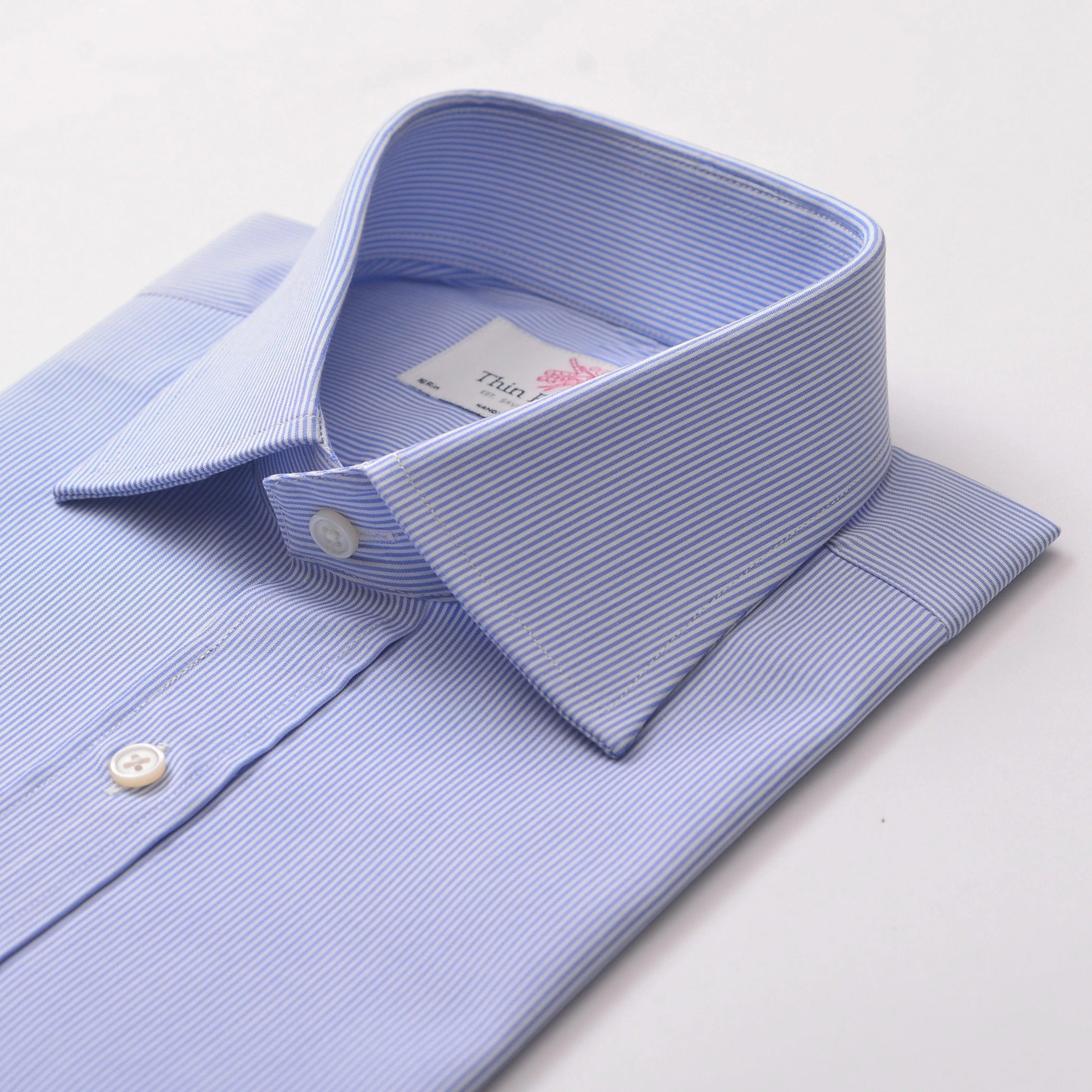 Small Bengal Stripe Azure Slim Shirt