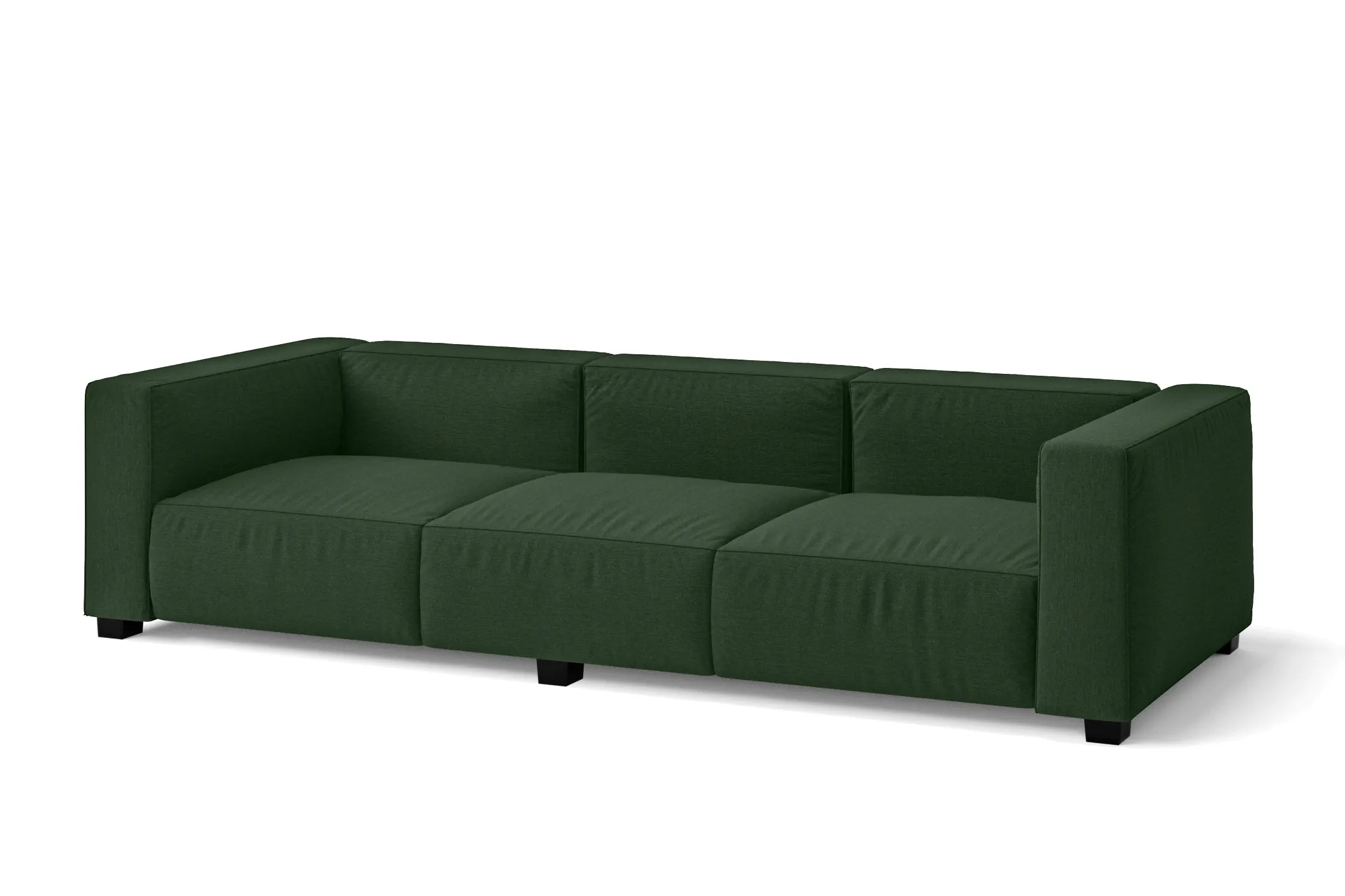 Taranto 3 Seater Sofa Forest Green Linen Fabric