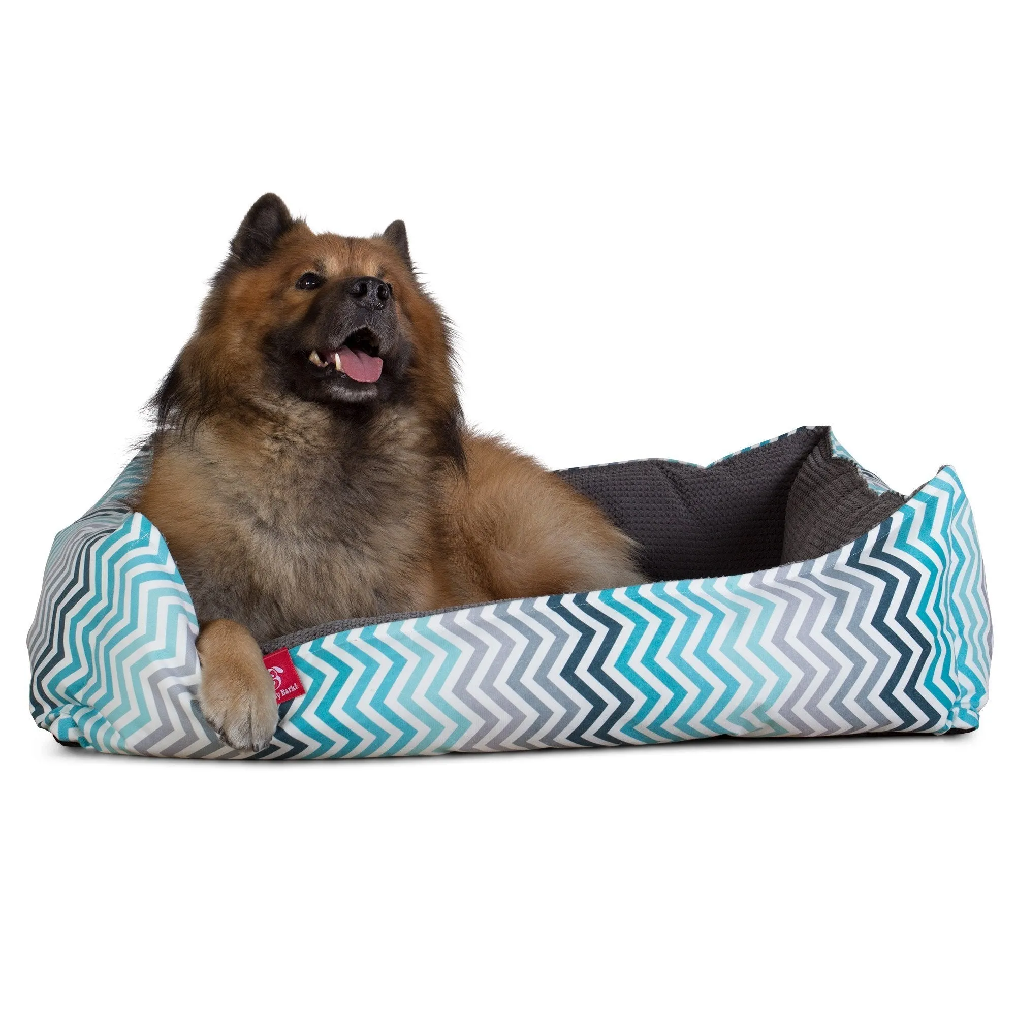 The Nest Orthopedic Memory Foam Dog Bed - Geo Print Chevron Teal