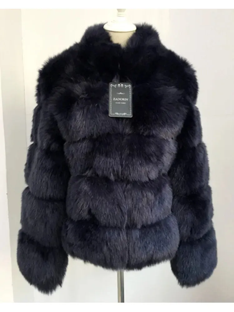 Thick Luxury Faux Fox Fur Coat