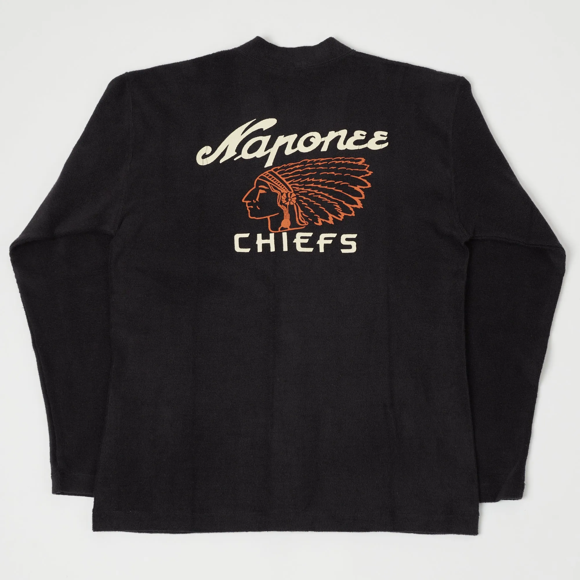 Warehouse & Co 488 'Chiefs' Cotton Pile Cardigan - Black