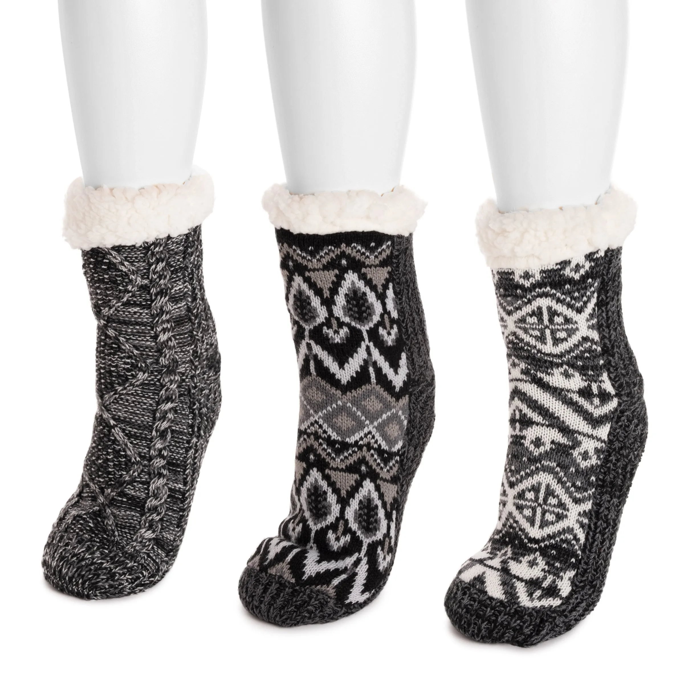 Women's 3 Pair Pack Pieced Cabin Socks