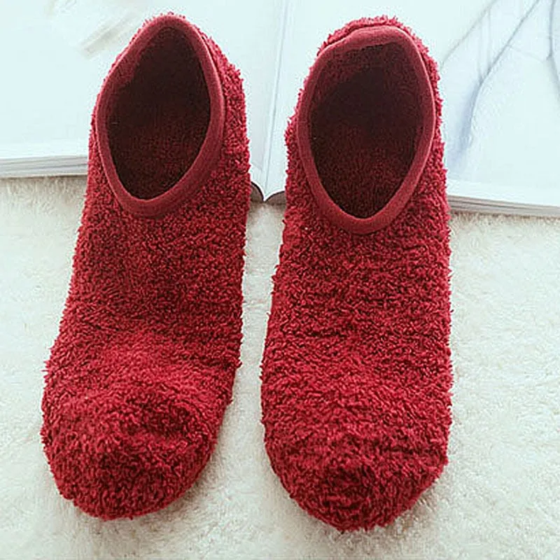 Womens Plush Slipper Socks